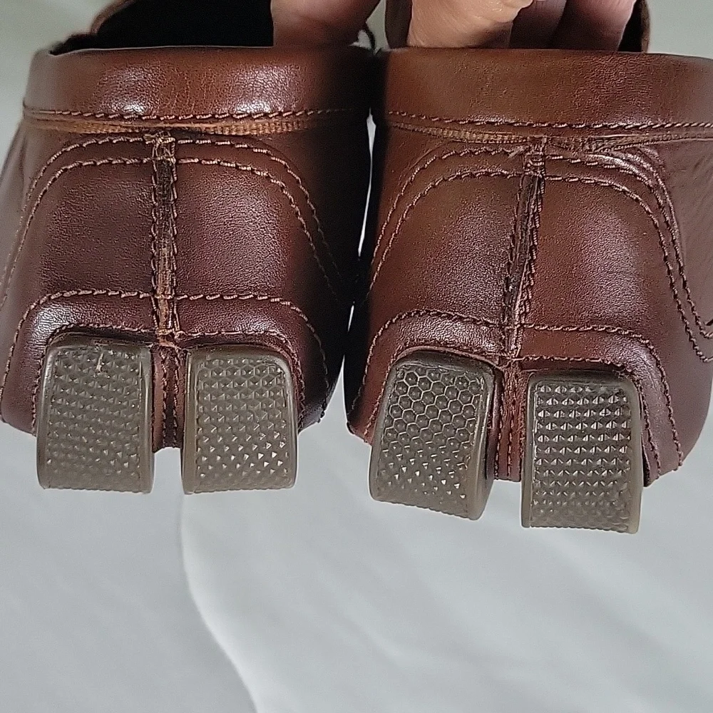 CLARKS MARKMAN PLAIN LOAFERS  11 DARK TAN - Picture 5 of 12